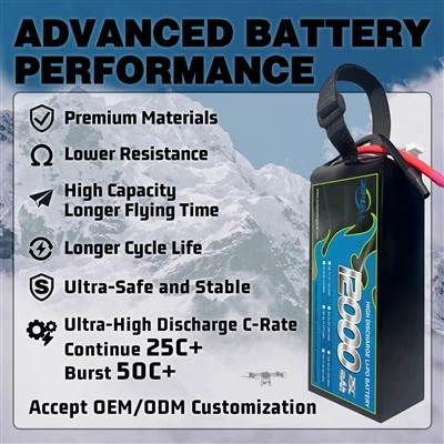 6S 12000 mAh LiPo-dronebatterij
